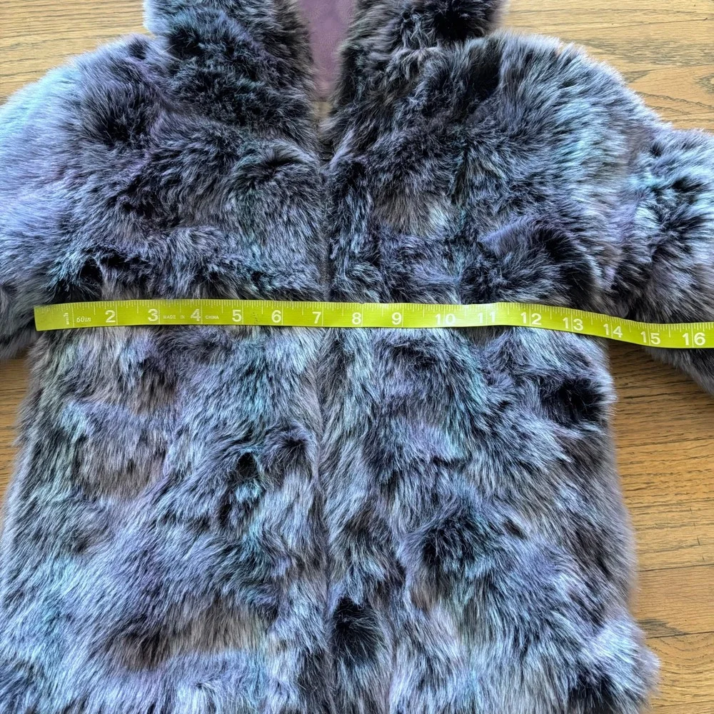 American Widgeon Girls Purple Faux Fur Hooded Winter Coat Jacket Size 5‎